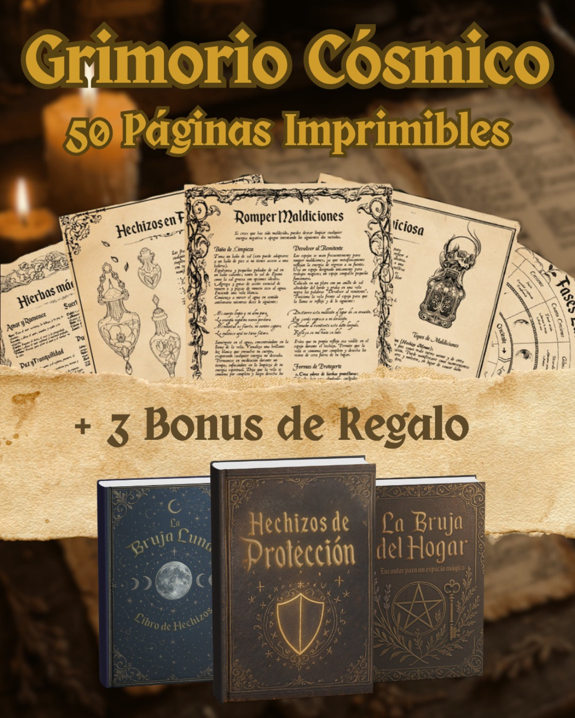 🌙 Grimorio Cósmico Imprimible 📜 +3 Bonus de Regalo 🎁 | Despierta tu Magia Interior ✨