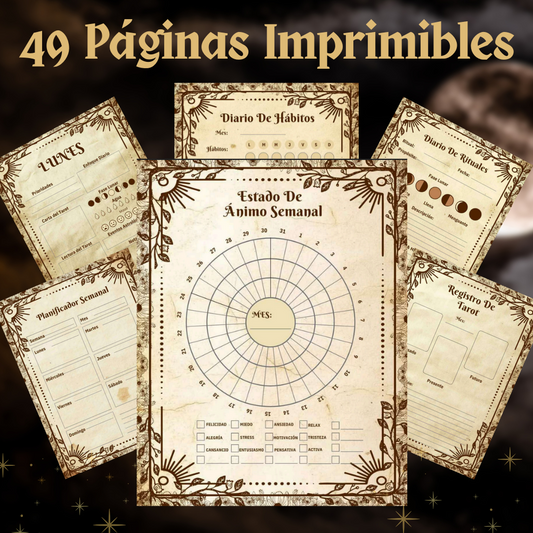 Agenda de Brujas 2025-2026 🌙 Planificador de Rituales, Fases Lunares y Diario de Manifestación